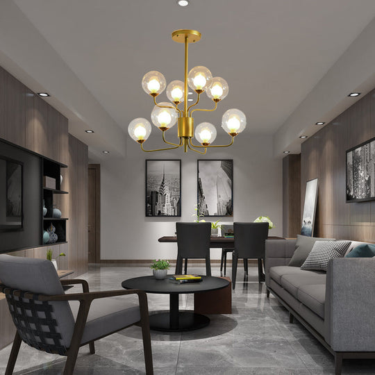 Contemporary 2-Tier Ball Clear Glass Chandelier - Elegant Radial Design With 8/12/18 Lights