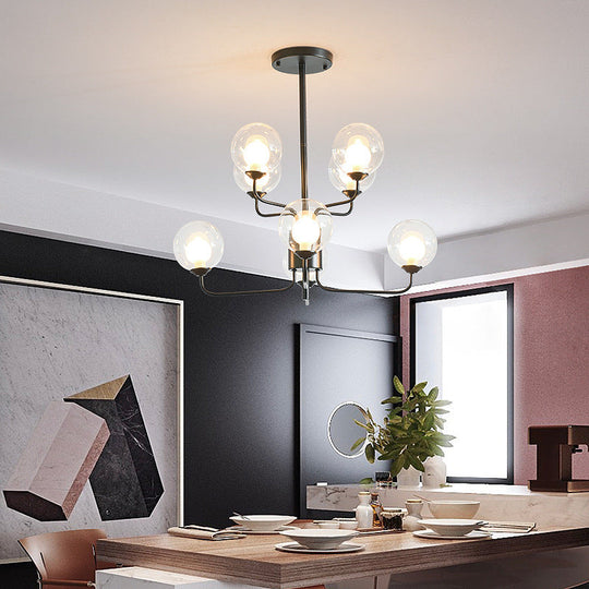 Contemporary 2-Tier Ball Clear Glass Chandelier - Elegant Radial Design With 8/12/18 Lights