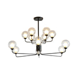 Contemporary 2-Tier Ball Clear Glass Chandelier - Elegant Radial Design With 8/12/18 Lights