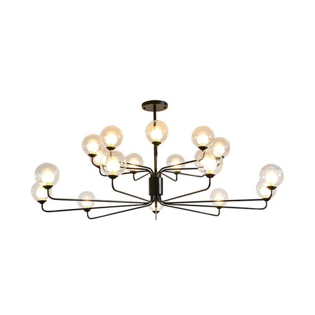 Contemporary 2-Tier Ball Clear Glass Chandelier - Elegant Radial Design With 8/12/18 Lights