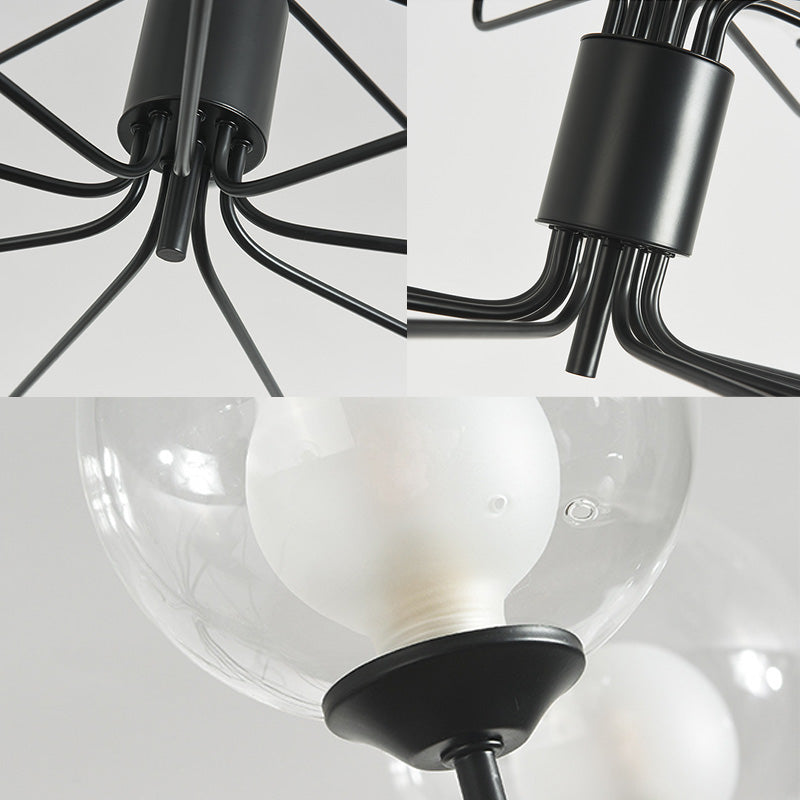 Contemporary 2-Tier Ball Clear Glass Chandelier - Elegant Radial Design With 8/12/18 Lights