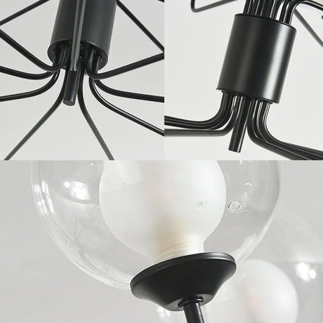 Contemporary 2-Tier Ball Clear Glass Chandelier - Elegant Radial Design With 8/12/18 Lights