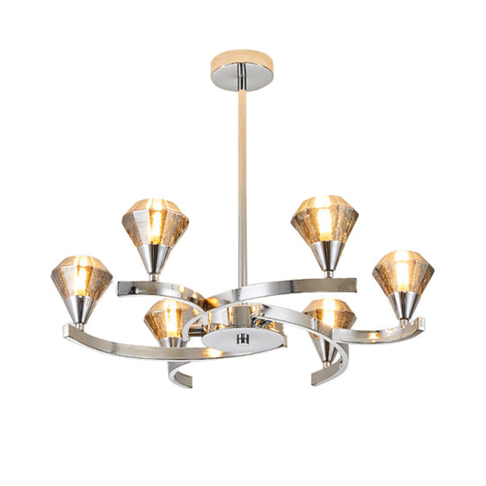 Sputnik Design Diamond Crystal Chandelier Light - Modern Ceiling Lamp Fixture With 6/8/10 Lights In