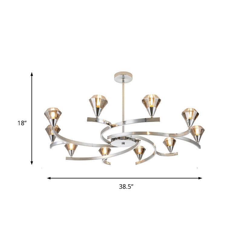 Sputnik Design Diamond Crystal Chandelier Light - Modern Ceiling Lamp Fixture With 6/8/10 Lights In