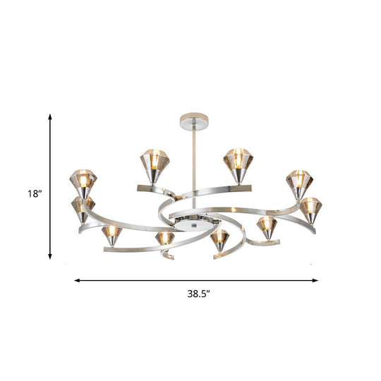 Sputnik Design Diamond Crystal Chandelier Light - Modern Ceiling Lamp Fixture With 6/8/10 Lights In