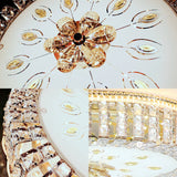 Led Crystal Flush Mount Fixture With Gold Finish For Modern Bedroom