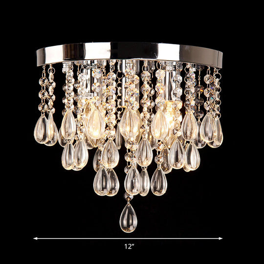 10’/12’ Crystal Flush Mount Lighting With Circle Shade - Vintage Multi - Head Ceiling Fixture