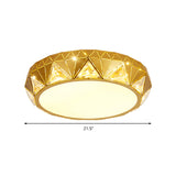 Modern Geometric Led Ceiling Lamp With Crystal Accent In White/Gold 12/18 W