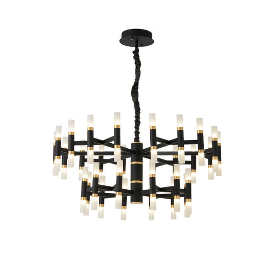 Modern Led Bedroom Chandelier With Iron Shade (24/36/60 Lights) - Black/White Pendant Ceiling Light