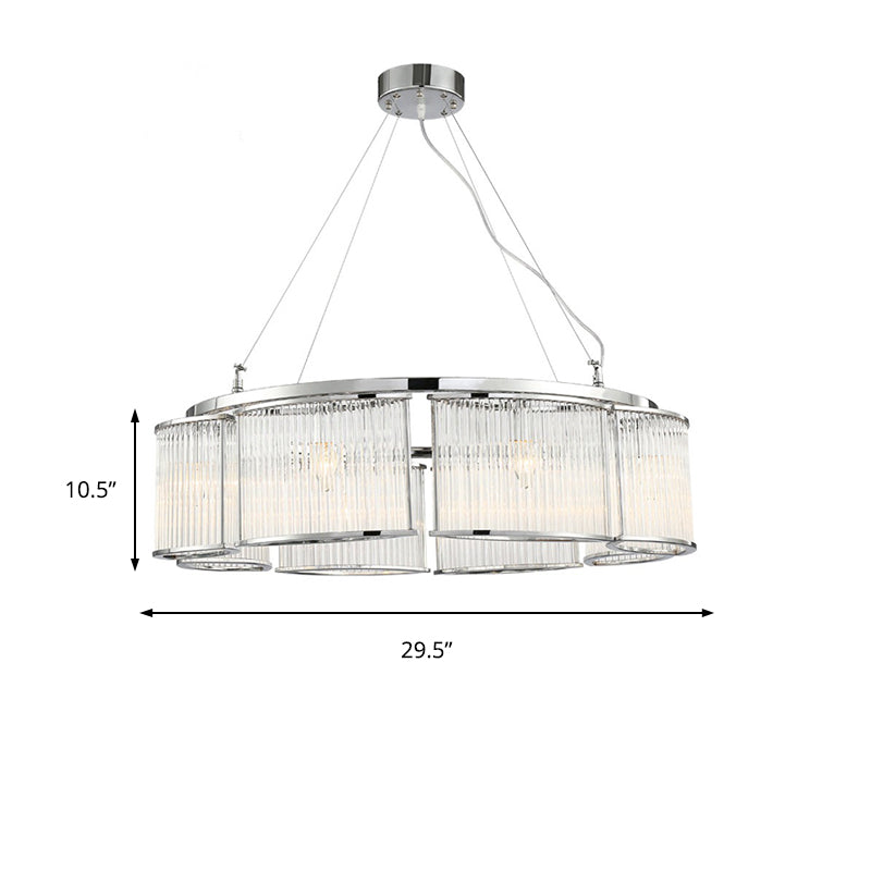 Modern Crystal Round Ceiling Chandelier - 29.5’/33.5’ Wide Chrome Pendant Light Fixture