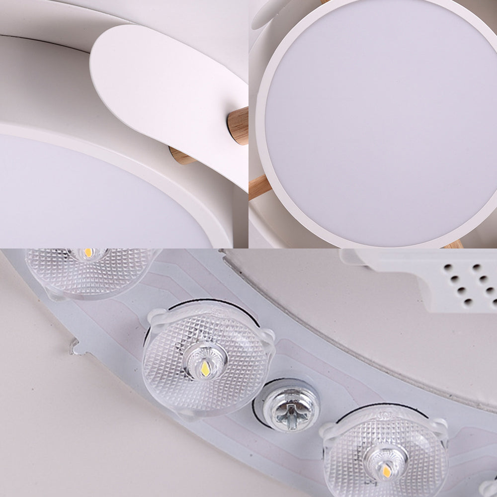 15’/19’ Minimalist Led Flush Ceiling Light With Acrylic Shade - White Round Lamp Warm/White