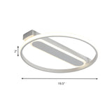 Flush Mount Acrylic Led Light For Bedroom Ceiling - Ring Design Warm/White 16’/19.5’/23.5’ Dia