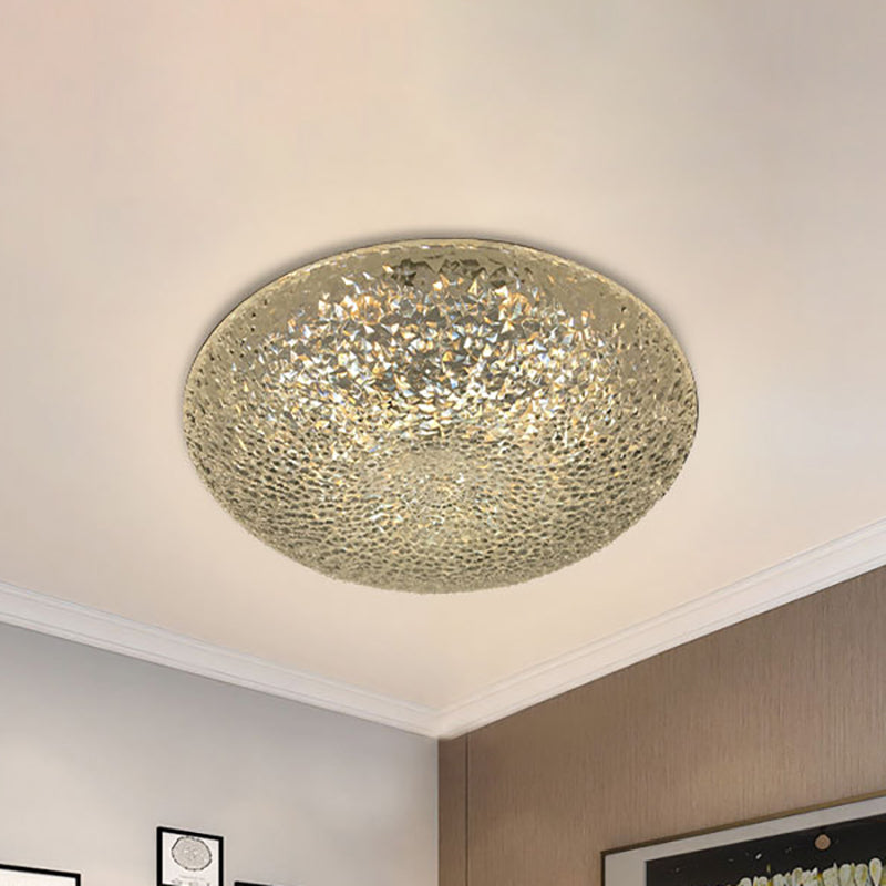 Minimalist Acrylic Led Ceiling Light: Bowl Flush Mount Lamp In White/Warm/Natural Light For Bedroom