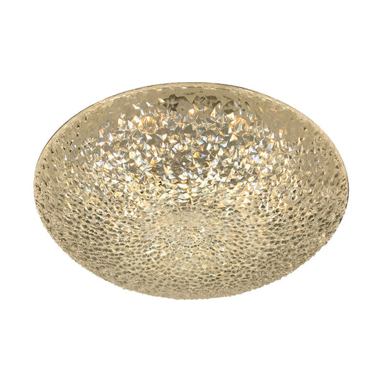 Minimalist Acrylic Led Ceiling Light: Bowl Flush Mount Lamp In White/Warm/Natural Light For Bedroom