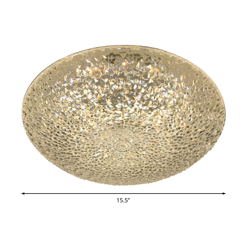 Minimalist Acrylic Led Ceiling Light: Bowl Flush Mount Lamp In White/Warm/Natural Light For Bedroom