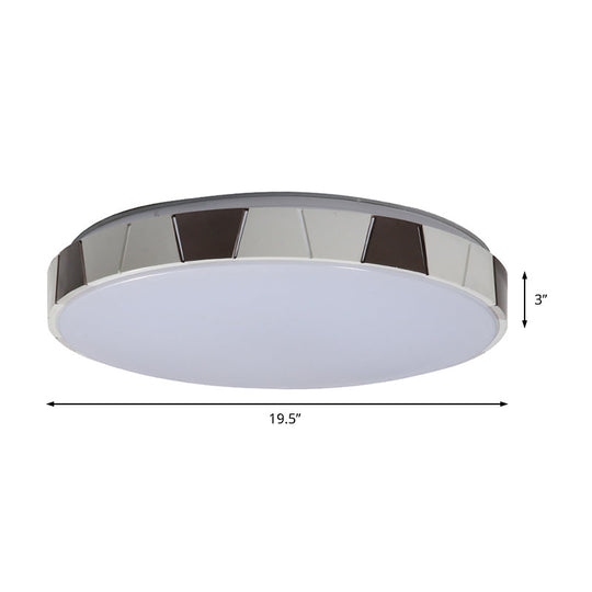 Modern Led Acrylic Circle Ceiling Lamp - White Flush Mount Light Fixture In Multiple Tones