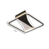 Modern Acrylic Flush Light For Bedroom - Square/Rectangular Ceiling Lighting In Black/White