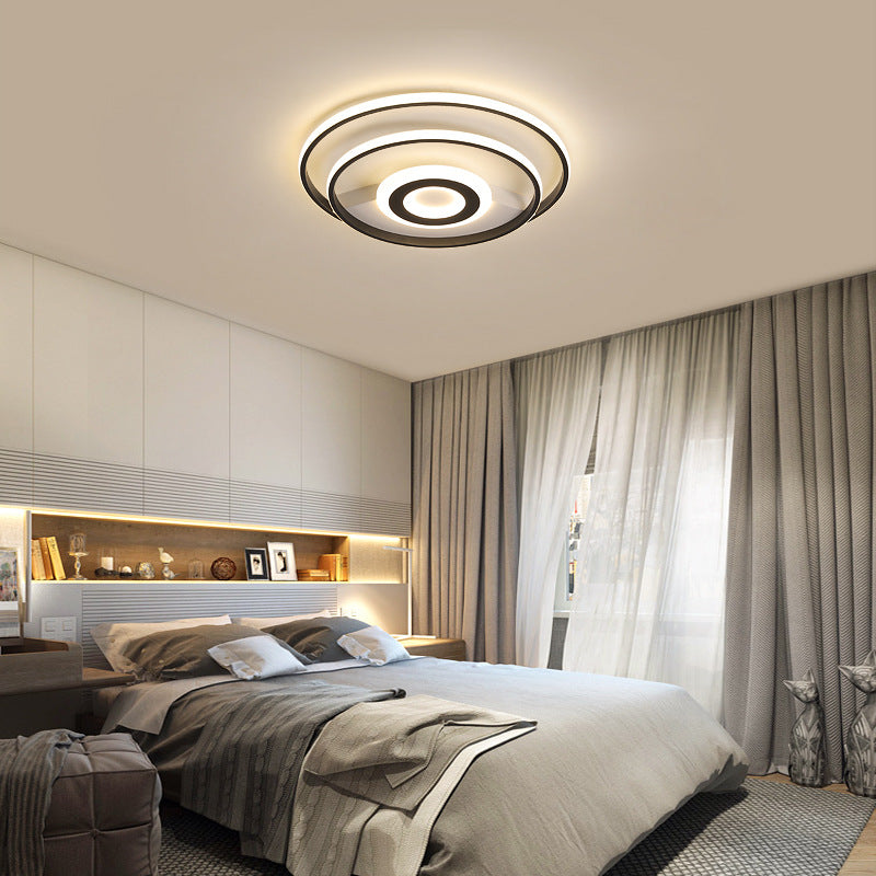 Black Ring Flush Mount Light – Nordic Acrylic Led Ceiling Lighting For Bedroom