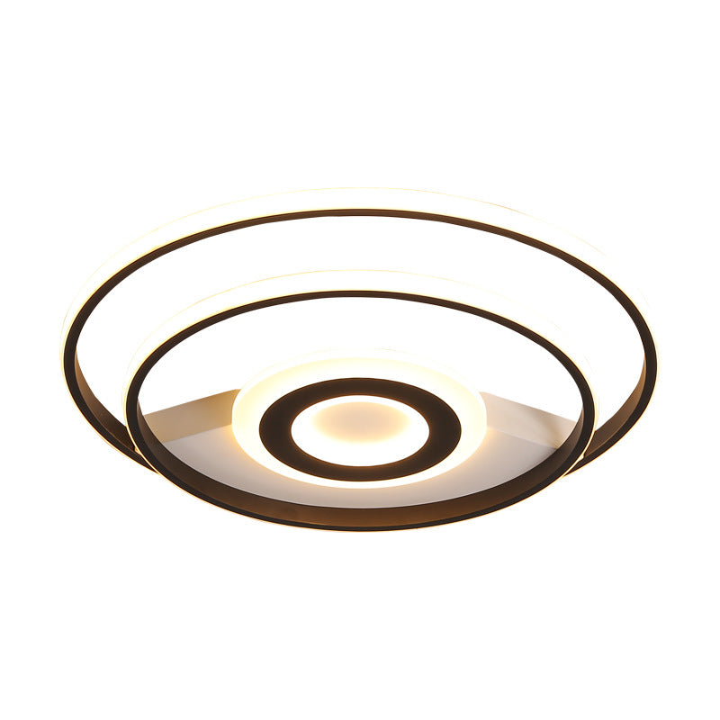 Black Ring Flush Mount Light – Nordic Acrylic Led Ceiling Lighting For Bedroom
