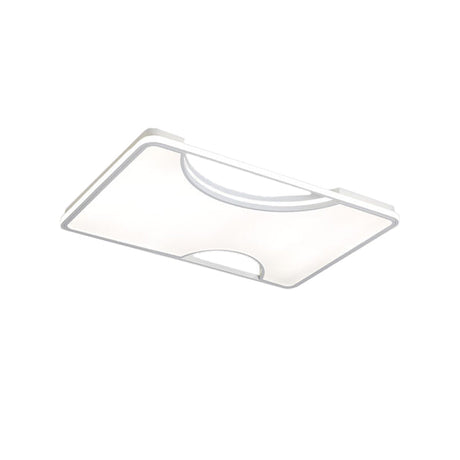 Modern Rectangular/Square Acrylic Flush Ceiling Light Led Lamp In Black/White Warm/White