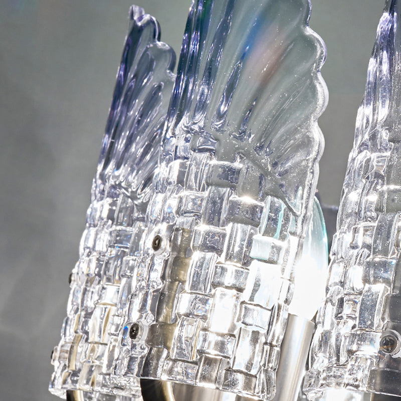 Clear Crystal Wall Sconce - Modern 2-Light Fixture For Living Room