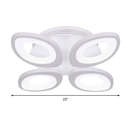Led Flush Mount Ceiling Light With Acrylic Shade And 4/5/8 Lights In Warm/White/Natural