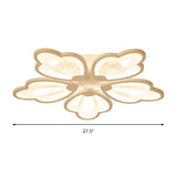 Modern Floral Led Ceiling Light With Acrylic Shade And 3/5/9 Lights In White/Warm/Natural Tone -