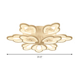 Modern Floral Led Ceiling Light With Acrylic Shade And 3/5/9 Lights In White/Warm/Natural Tone -