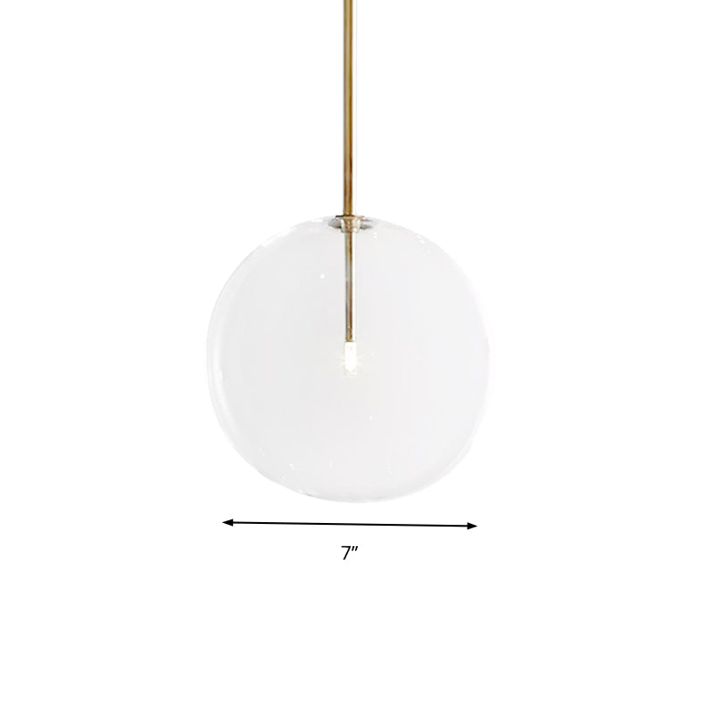 Global Pendant Lighting: Post Modern Clear Glass Led Hanging Lamp (6/7/8 Wide) For Dining Room