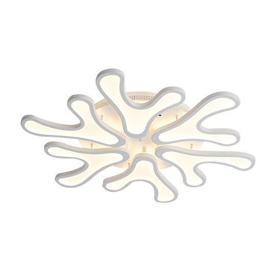 Contemporary Coral Led Flush Mount Ceiling Light - Acrylic 4/6/12 - Light Bedroom Lighting Fixture