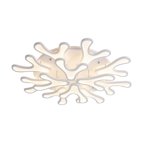 Contemporary Coral Led Flush Mount Ceiling Light - Acrylic 4/6/12-Light Bedroom Lighting Fixture