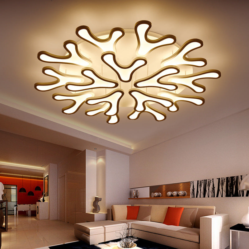 Contemporary Coral Led Flush Mount Ceiling Light - Acrylic 4/6/12 - Light Bedroom Lighting Fixture