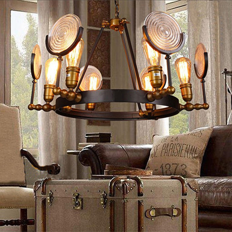 Vintage Metal Suspension Light In Brass Finish - Ring Pendant For Bedroom Lighting 6 /