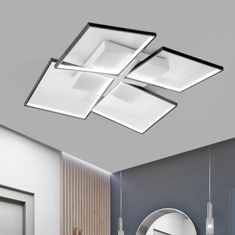 Minimalist Clear Glass Led Semi - Mount Ceiling Lamp In Warm/White/3 Colors 35.5’/26.5’ Long