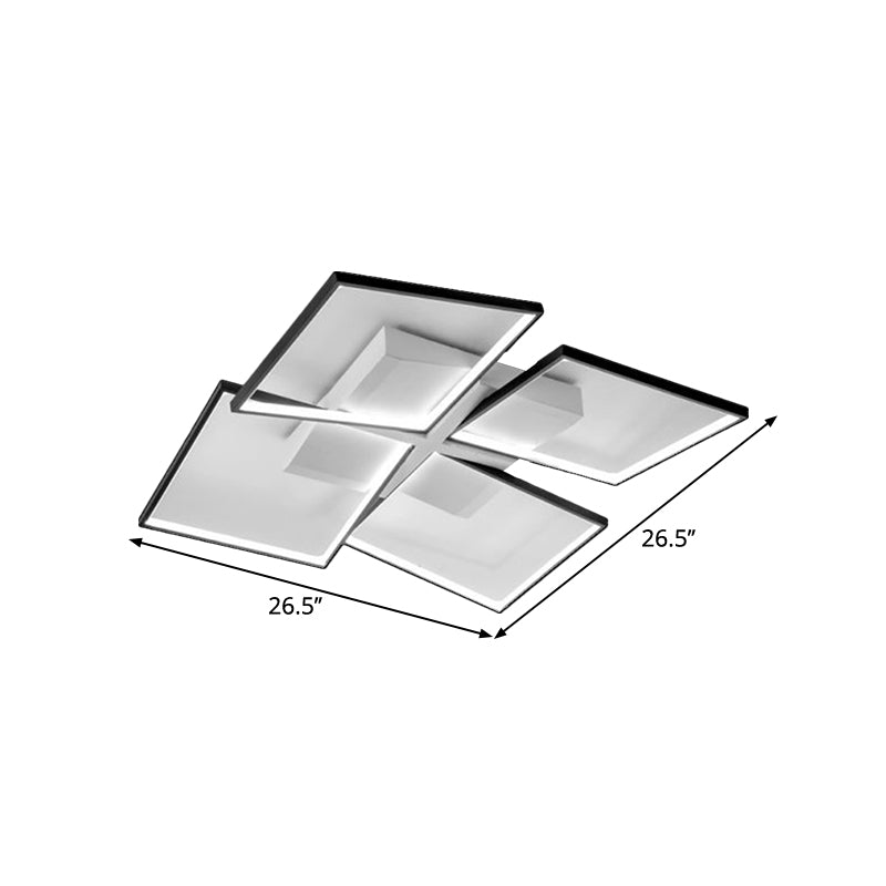 Minimalist Clear Glass Led Semi - Mount Ceiling Lamp In Warm/White/3 Colors 35.5’/26.5’ Long