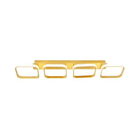 21.5/31/41 L Square Semi Flush Acrylic Lamp Black/Gold Led Ceiling Mount Warm/White Light
