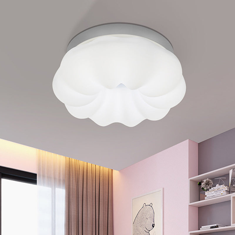 Cloud - Like Ceiling Lamp: Simplicity Led Flush Mount Fixture In 3 Colors 12’/18’ Width White /