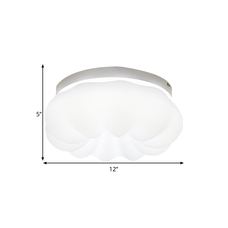Cloud - Like Ceiling Lamp: Simplicity Led Flush Mount Fixture In 3 Colors 12’/18’ Width
