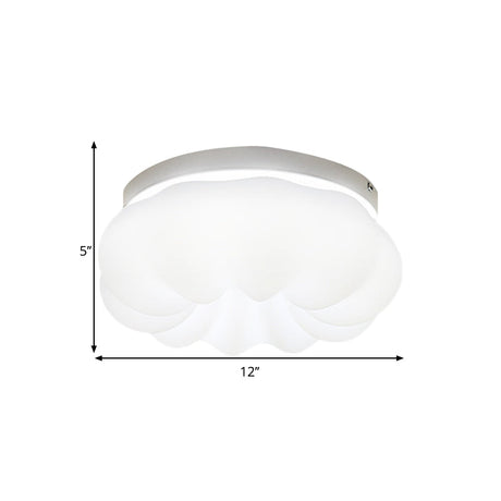 Cloud-Like Ceiling Lamp: Simplicity Led Flush Mount Fixture In 3 Colors 12/18 Width