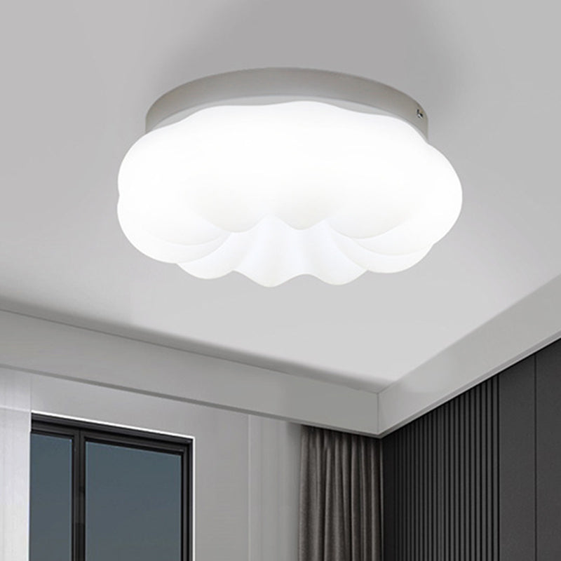 Cloud - Like Ceiling Lamp: Simplicity Led Flush Mount Fixture In 3 Colors 12’/18’ Width White /