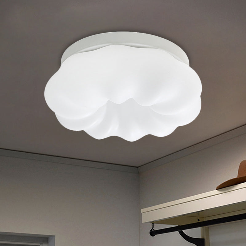 Cloud - Like Ceiling Lamp: Simplicity Led Flush Mount Fixture In 3 Colors 12’/18’ Width