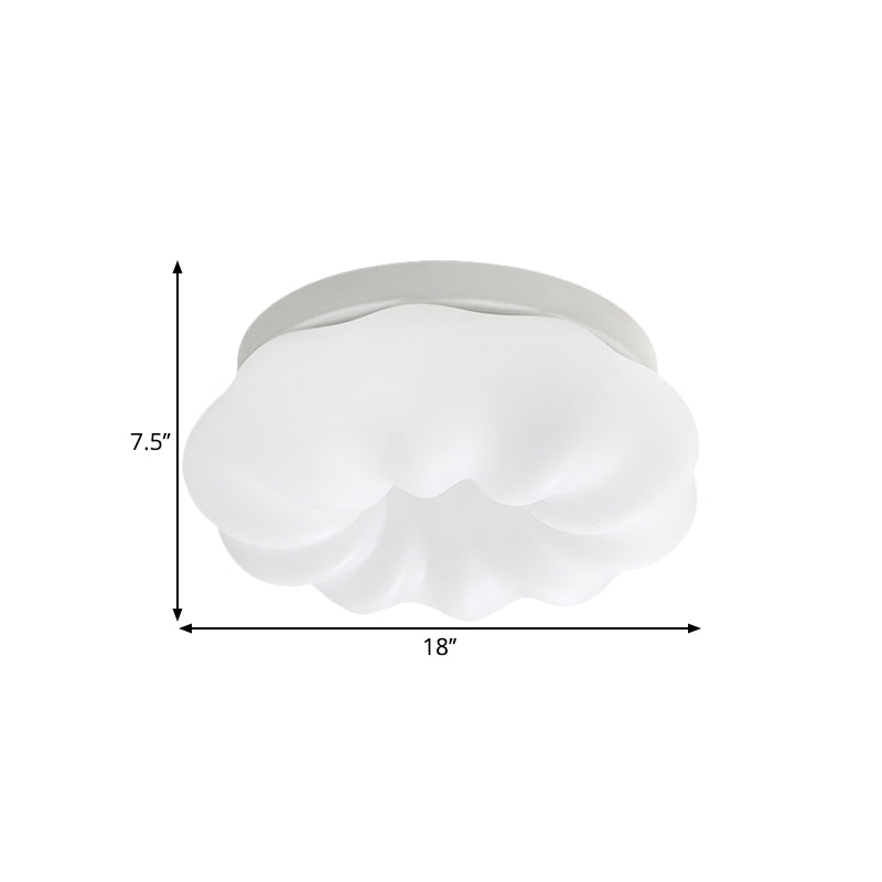 Cloud - Like Ceiling Lamp: Simplicity Led Flush Mount Fixture In 3 Colors 12’/18’ Width