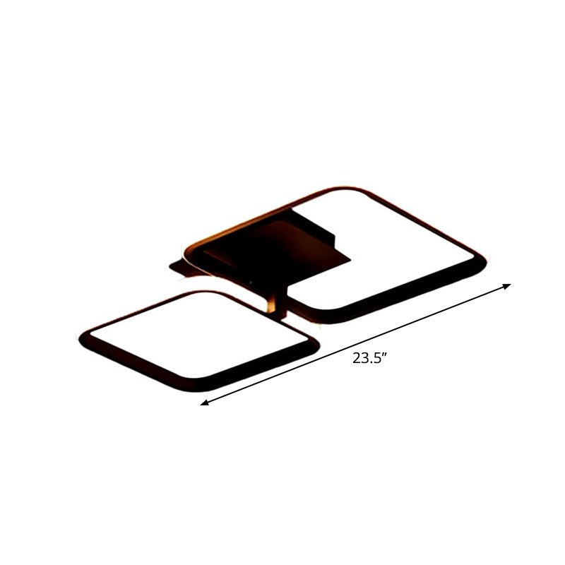 Minimalistic Acrylic Square Flush Mount Led Ceiling Light - Warm/White 21’/23.5’ Long