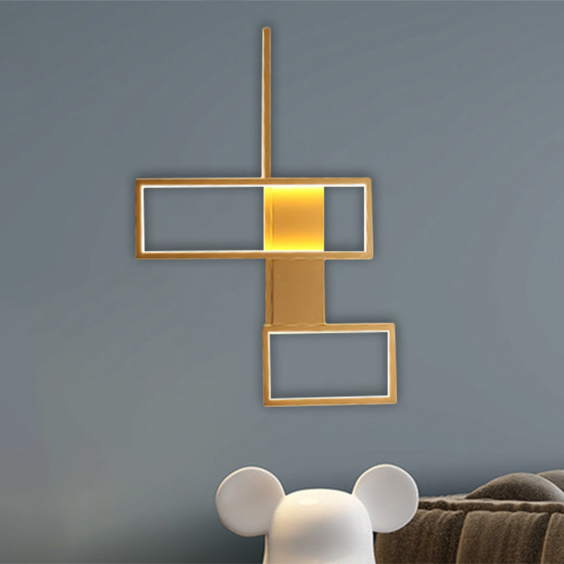 Sleek Black/Gold Rectangle Semi Flush Led Ceiling Light - 19’/27.5’/35.5’ L Easy - To -