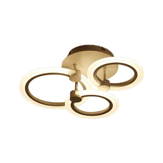 Acrylic Flush Ceiling Light With Multi - Tiered Led And Warm/White/Natural - Available In 3/5/7