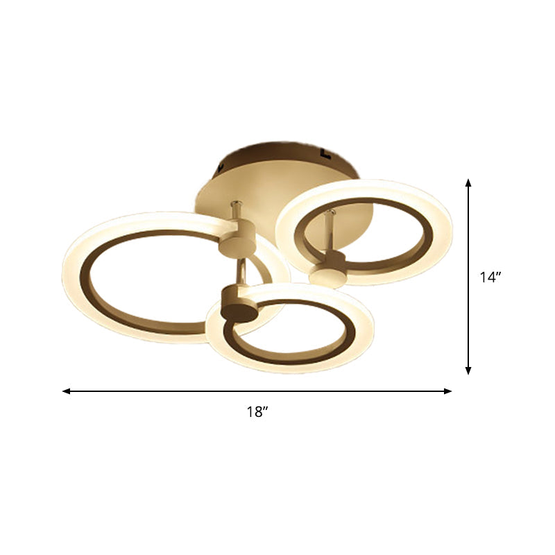 Acrylic Flush Ceiling Light With Multi - Tiered Led And Warm/White/Natural - Available In 3/5/7