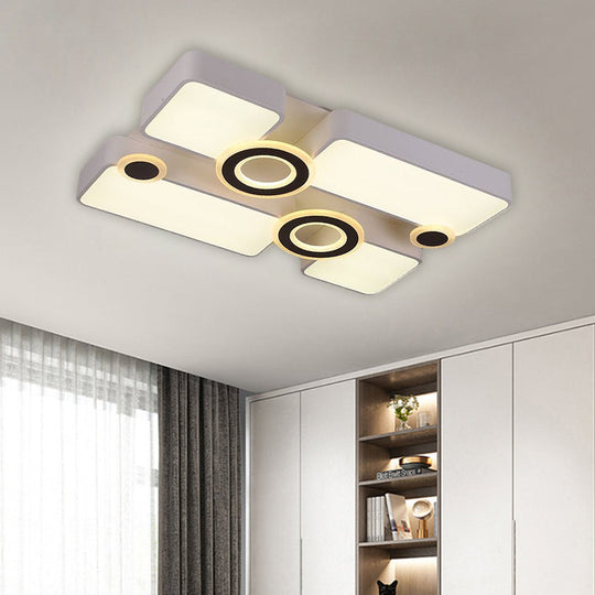 Simplicity Acrylic Led Ceiling Light - White 3 Color Options 24.5’/35.5’/43’ Sizes