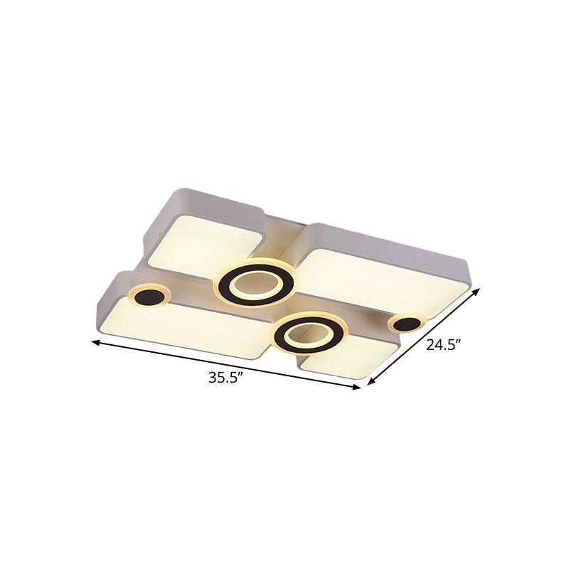 Simplicity Acrylic Led Ceiling Light - White 3 Color Options 24.5’/35.5’/43’ Sizes