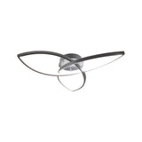 Contemporary Metallic Petal Flush Lamp - 23’/29’ W Led Close To Ceiling Light In Black/White