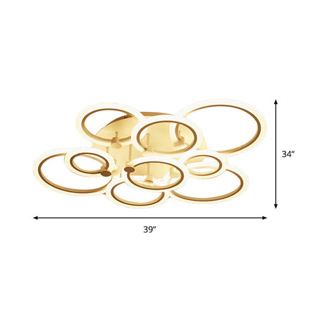Acrylic Flush Ceiling Light With Multi-Tiered Led And Warm/White/Natural - Available In 3/5/7 Lights